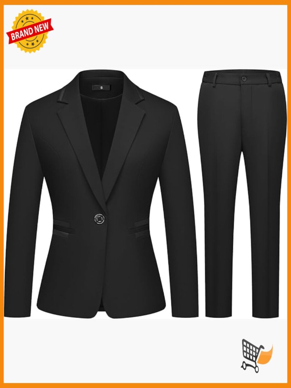 2 Piece Suit Set Slim Fit Blazer Pants Business Casual Work Office